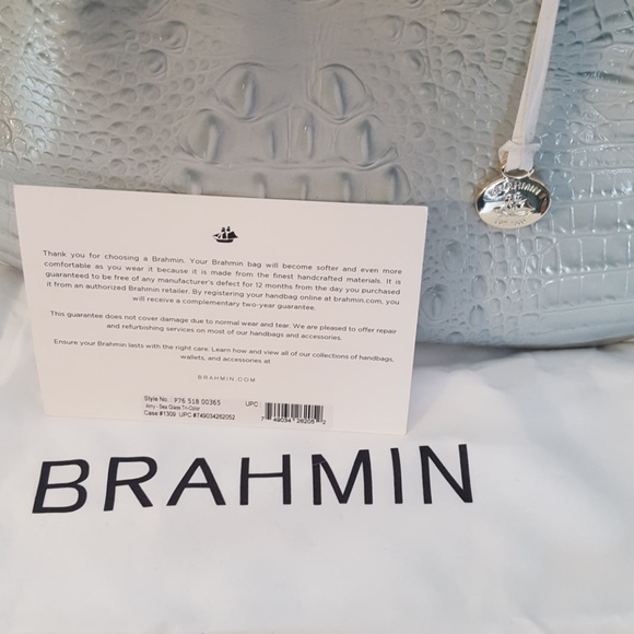 Brahmin Mint Green Croc-Embossed Tote - Picture 2 of 9
